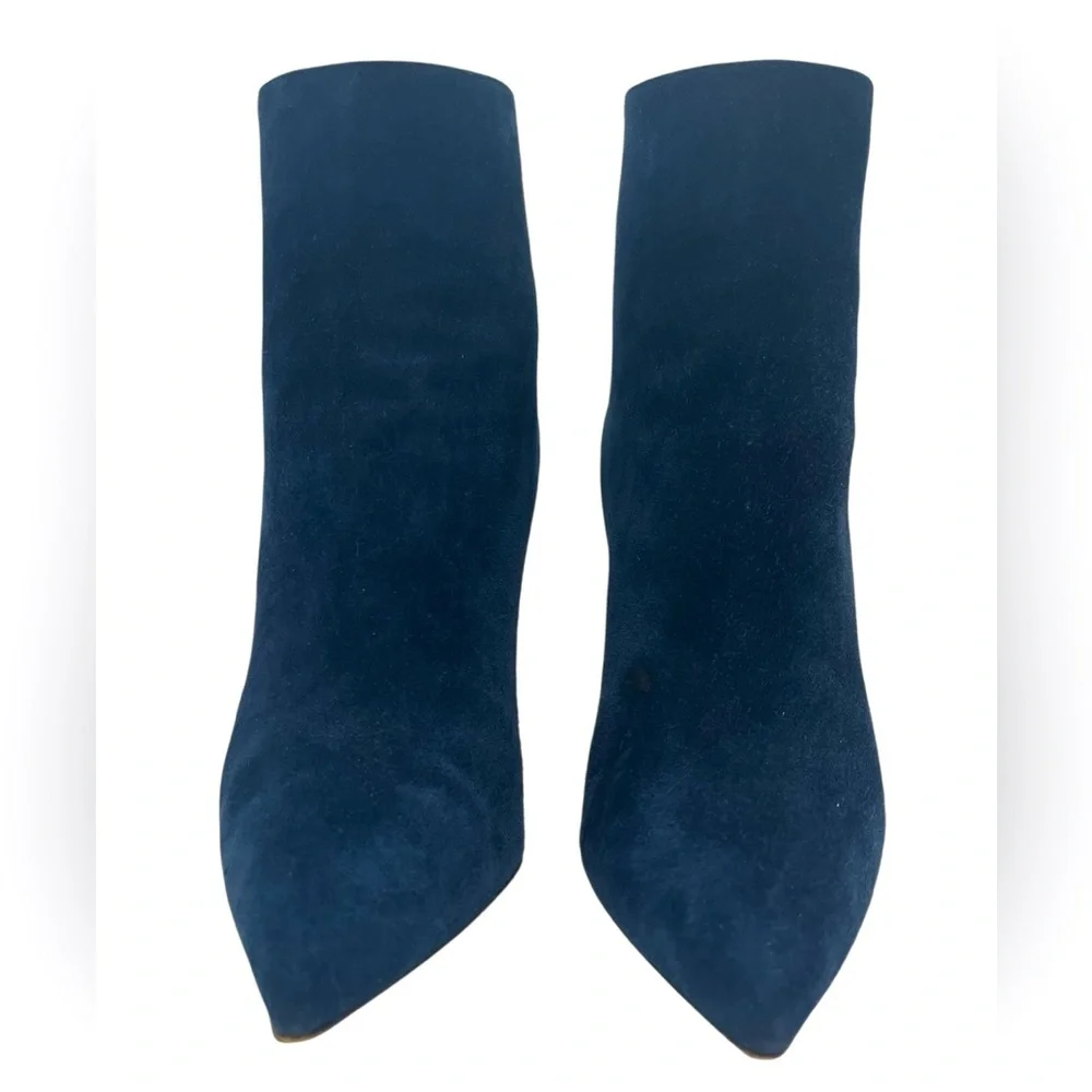 CHRISTIAN LOUBOUTIN Delicotte 100 Ankle Boots Navy Suede/Silver 38.5EU 8.5US